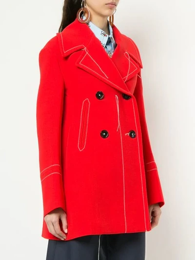 Shop Marni Distressed Style Jacket In Red