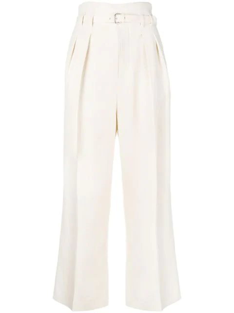 Red Valentino Cropped High Waisted Trousers In Neutrals | ModeSens