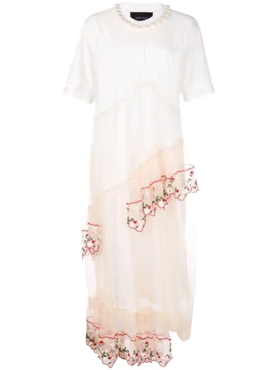 Shop Simone Rocha Tulle Overlay T-shirt Dress In White
