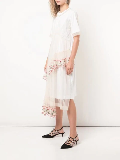 Shop Simone Rocha Tulle Overlay T-shirt Dress In White