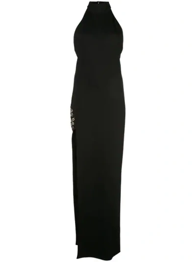 Shop Haney Helena Halterneck Dress In Black