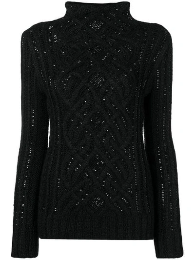 Shop Ermanno Scervino Crystal Embellished Sweater In 95708 Nero