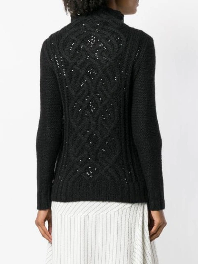 Shop Ermanno Scervino Crystal Embellished Sweater In 95708 Nero