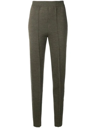 Shop Ports 1961 Side Slit Knit Trousers In Green