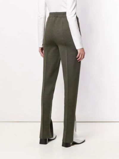 Shop Ports 1961 Side Slit Knit Trousers In Green