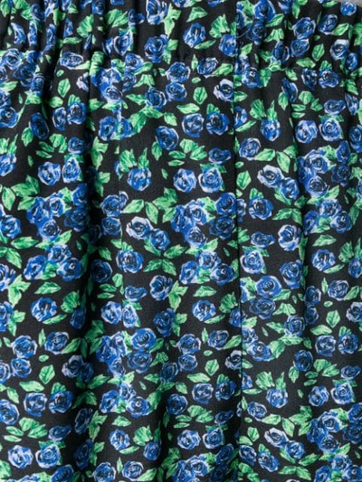 Shop Balenciaga Floral Print Wide-leg Trousers In Blue