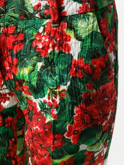 Shop Dolce & Gabbana Floral Cropped Trousers In Red