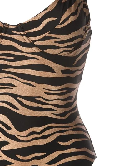 Shop Cynthia Rowley Zebra Sandi Swimsuit In Gold