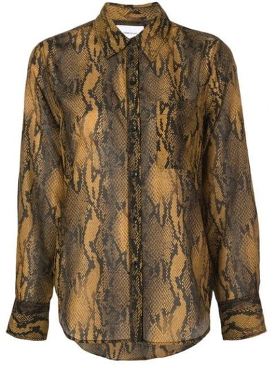 Shop Current Elliott Snakeskin Print Shirt In Brown