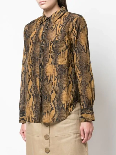 Shop Current Elliott Snakeskin Print Shirt In Brown