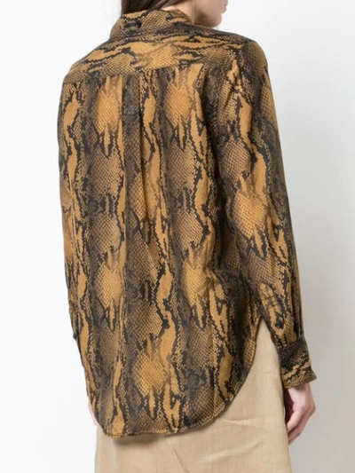 Shop Current Elliott Snakeskin Print Shirt In Brown