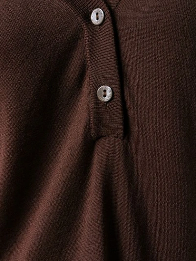 Pre-owned Dolce & Gabbana 1990's Button V-neck Jumper In Brown