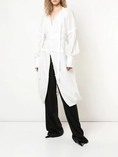 Shop Proenza Schouler Cotton Voile Long Sleeve Dress In White