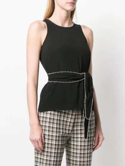 Shop Pinko Belted Blouse In Black