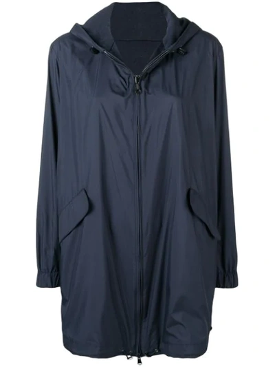 Shop Manzoni 24 Hooded Parka Coat In Blue