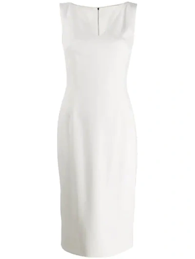 Shop Dolce & Gabbana Midikleid Mit V-ausschnitt - Weiss In White