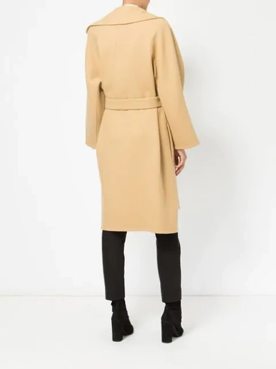 Shop Chloé Belted Tailored Coat In Brown
