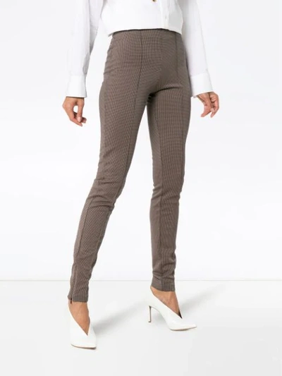 Shop Totême Toteme Rodi High Waisted Checked Trousers - Brown