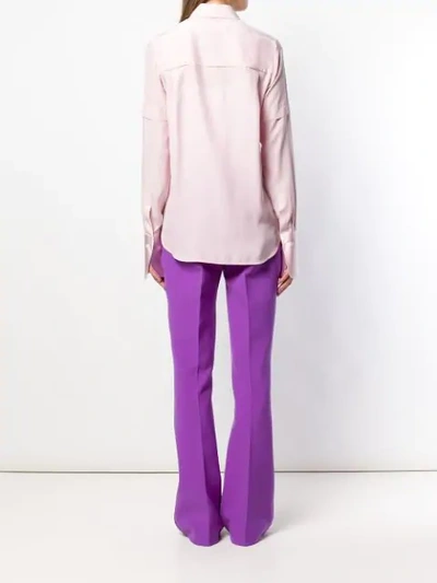 Shop Victoria Victoria Beckham Long-sleeve Fitted Blouse In Pink