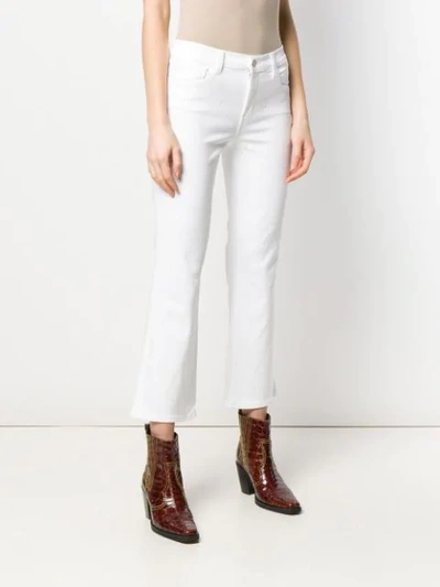 Shop J Brand Studded Cropped Jeans In White