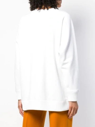 Shop Fendi Logo Motif Sweatshirt In F0znm White