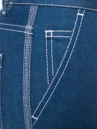 Shop Chloé Stretch Denim Cropped Trousers - Blue