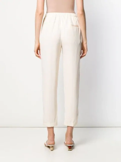 Shop Forte Forte Cropped Trousers In Neutrals