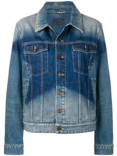 Shop Saint Laurent Faded Star Jacket In Blue