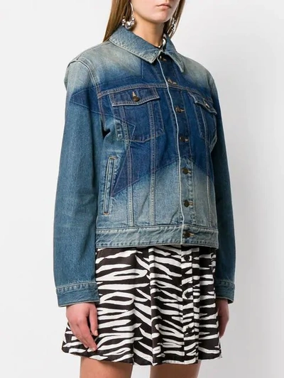 Shop Saint Laurent Faded Star Jacket In Blue