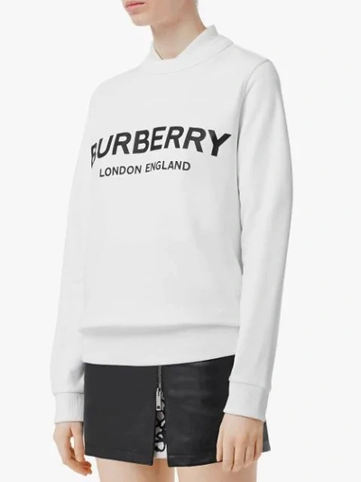 Shop Burberry Logo Print Sweatshirt In A1464 White