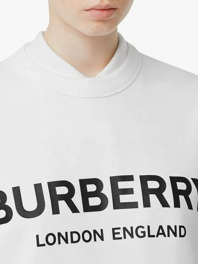 Shop Burberry Logo Print Sweatshirt In A1464 White