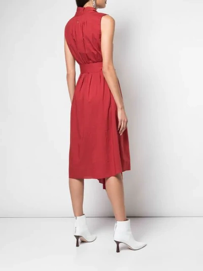 Shop Adam Lippes Asymmetrisches Midikleid In Red