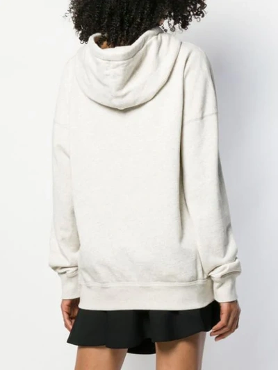 Shop Isabel Marant Étoile Logo Drawstring Hoodie In White