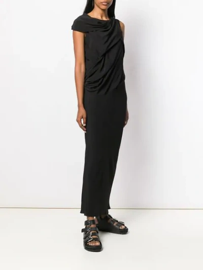 Shop Rick Owens Draped Maxi Dress In Black