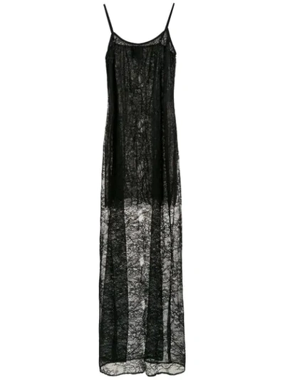 Shop Andrea Bogosian Long Lace Dress In Black
