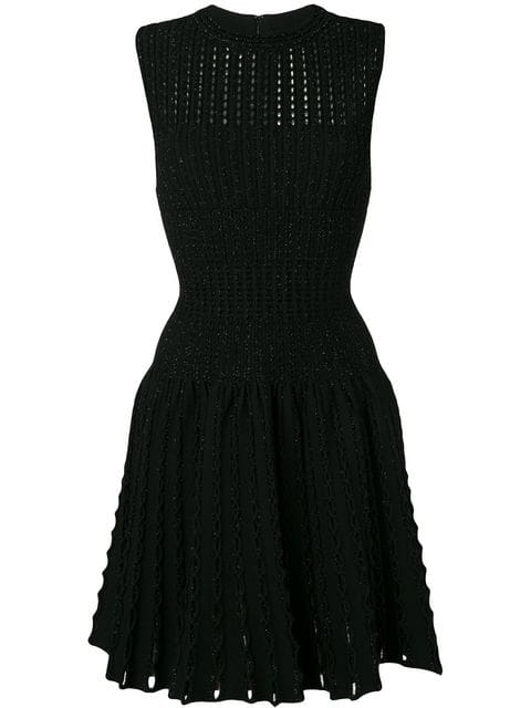 AlaÏA Pre-Owned 2000's Woven Skater Dress - Black | ModeSens