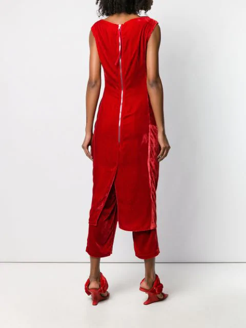Rick Owens draped midi dress - Red