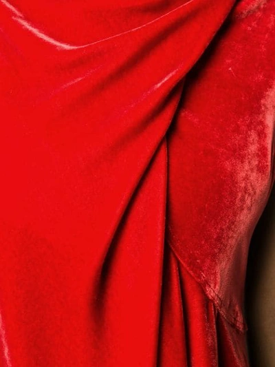 Shop Rick Owens Drape Midi Dress In Red