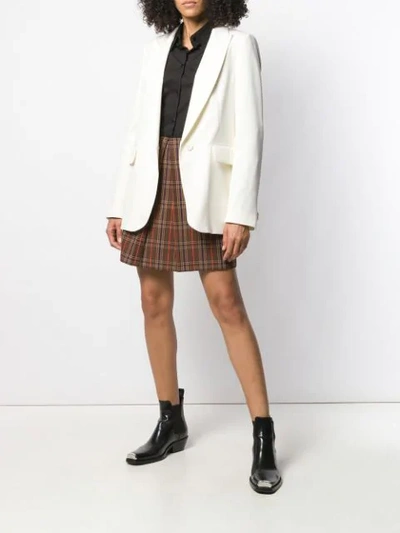 Shop Mm6 Maison Margiela Peaked Lapel Blazer In White