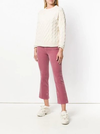 Shop Miu Miu Flared Cropped Corduroy Trousers In Pink