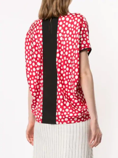 Pre-owned Louis Vuitton  Silk Polka Dots Blouse In Red