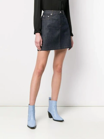 Shop Apc High Waisted Skirt In Blue