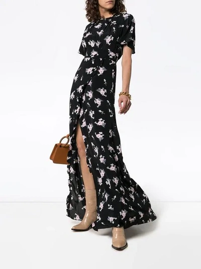 Shop By Timo Small Bouquet Floral-print Maxi Dress In Black