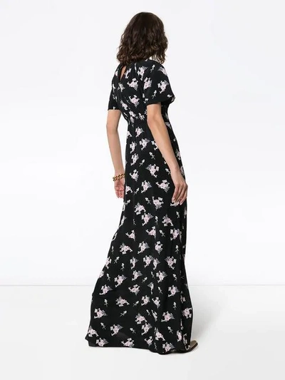 Shop By Timo Small Bouquet Floral-print Maxi Dress In Black