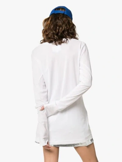TEN PIECES X RUDE交叉缝线长袖T恤 - 白色