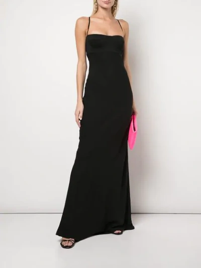 Shop Michelle Mason Long Bustier Dress In Black