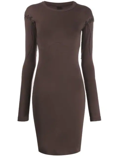Shop Ben Taverniti Unravel Project Bodycon Dress In Brown