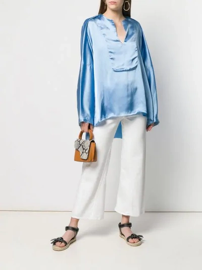 Shop Loewe Tunic Drape Blouse - Blue