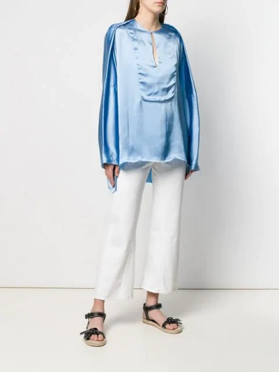 Shop Loewe Tunic Drape Blouse - Blue