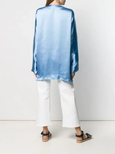 Shop Loewe Tunic Drape Blouse - Blue